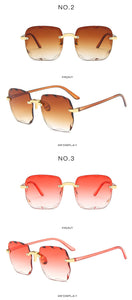 Moda nuovo designer di marca occhiali da sole quadrati senza cornice moda donna metallo senza montatura lenti sfumate occhiali da sole femminili Oculos 2022 