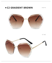 Load image into Gallery viewer, 2022  Vintage Round Sunglasses Women Men  Fashion Rimless Glasses Retro Pink Gradient Sun Glasses Women UV400 Shades Oculos