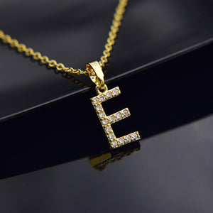 Cubic Zircon Alphabet Pendants Gold Silver Color Copper Mini A-Z Letter Pendant Necklace Shinning 26 Initial Collares Jewelry