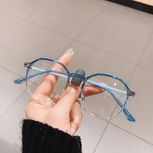 Load image into Gallery viewer, Vintage Art Metal Flat Mirror Eyeglasses Female Small Face Anti-blue Light Plain Polygonal Transparent Glasses Frame