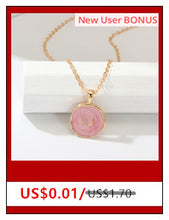 Load image into Gallery viewer, Popular Dried Flower Necklaces Korean Womens Long Gold Beads Chain Colorful Round Pendant  Jewelry For Girls