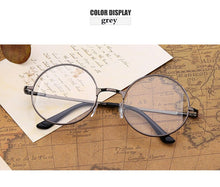 Load image into Gallery viewer, Retro-classic transparent lens metal frame men and women circular reading glasses  retro-personality college style