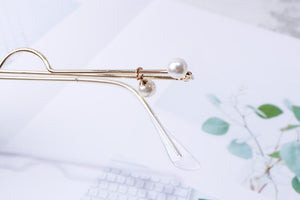 montatura per occhiali vibrato senza lenti con catena intarsiata di perle occhiali decorativi per foto occhiali da donna super fire 
