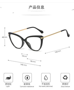 Blue Light Blocking Glasses Women Computer Glass High Quality Transparent Cat Eye Eyeglasses Frame Men Optical Glasse Frame