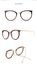 Load image into Gallery viewer, Transparent Glasses Frame Women Cat Eye Glasses Frames for Women Fake Eyeglasses Frames Metal Optical Frame for Womens