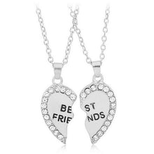 Carica l&#39;immagine nel visualizzatore di Gallery, Women Jewelry Women Fashion Charming Splice Heart Pendant Best Friend Letter Necklace Gifts 1 Pair 2 Colors