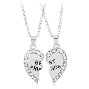 Women Jewelry Women Fashion Charming Splice Heart Pendant Best Friend Letter Necklace Gifts 1 Pair 2 Colors