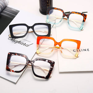 Vintage Glasses Women Men Square Clear Glasses Optical Eyeglasses Frame Transparent Lens Spectacle Frame NOT Anti Blue Light
