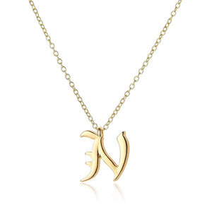 1pcs Stainless steel alloy USA alphabet Initial Letter N America 26 English word Letter Family friend name sign Necklace jewelry