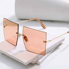 Load image into Gallery viewer, Trendy Oversized Square Sunglasses Women Personlity Fashion Sexy Red Brown Tinted Color Lens UV400 Retro Ladies Sun Glasses