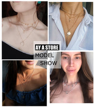 Load image into Gallery viewer, Multi Layered Necklace for Women Vintage Portrait Coin Star Moon Pendant Necklace Geometric Collier Collares