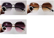 Load image into Gallery viewer, Vintage Style Rimless Sun Glasses Female Luxury Brand Cut Diamond Crystal Gradient Square Sunglasses