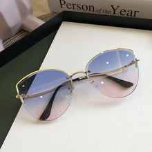 Load image into Gallery viewer, High Quality women's Oval Cat Eye Sunglasses Lady Metal Rimless shades Luxury Sunglasses Female Driving Glasses zonnebril dames