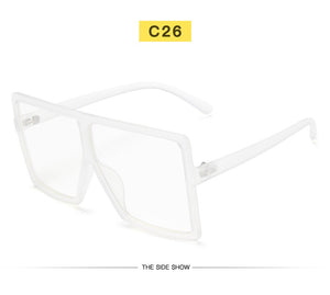 New Square Sunglasses Women Sun Glasses Female Eyewear Eyeglasses Plastic Frame Clear Lens UV400 Shade Fashion Driving