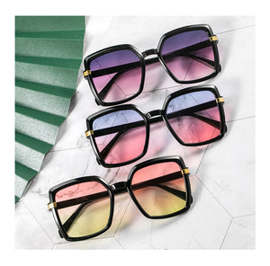 2022 Sunglasses Women Gradient Fashion Brand Designer  retro square frame Women Sunglasses UV400 Black Shades oversized oculos