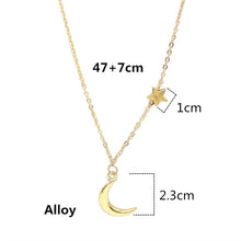 Load image into Gallery viewer, Ahmed Simple Star &amp; Moon Pendant Necklace For Women New Bijoux Maxi Statement Necklaces Collier Fashion Jewelry