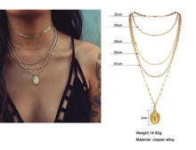 Load image into Gallery viewer, 2020 Gold Long Chain Necklace Chokers For Women Multilayer Geometric Cross Pendant Necklaces Boho Maxi Statement Party Jewelry