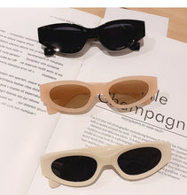 Load image into Gallery viewer, Ins Popular Fashion Small Cat Eye Sunglasses Woman Vintage Oval Eyewear Men Champagne Tea Sun Glasses Shades UV400