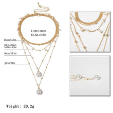 Load image into Gallery viewer, Bohemian Multi Layer Imitation Pearl Tassel Choker Necklace Collar Statement Pendant Necklace for Women Jewelry
