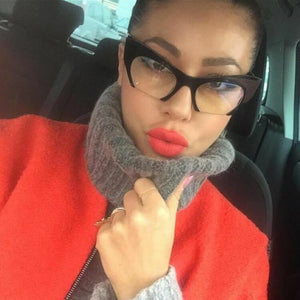 Big frame women glasses frame fashion cat eye Clear Lens brand oversized Glasses Female Transparent Half frame optical frame