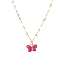 Carica l'immagine nel visualizzatore di Gallery, Korean Blue Gradient Butterfly Necklace for Women Girls Silver Color Rainbow Butterflies Pendant Choker Necklaces Jewelry Gift