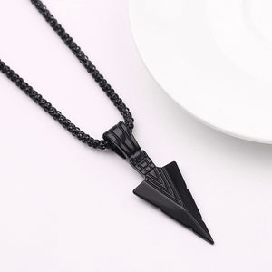 Men's  Design Matte Black Long Necklace with Arrow Pendant Jewelry Chain Hip Hop Punk Rock Christmas Halloween Gift For Men Wome