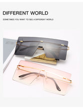 Load image into Gallery viewer, Oversized Rimless Sunglasses Fashion Women Metal Gradient Sun glasses Luxury Lady Sunglass Eyewear UV400 Shades gafas de sol
