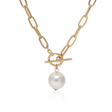 Load image into Gallery viewer, Baroque Pearl Pendant Choker Necklace for Women Wedding Punk Big Bead Lariat Gold Color Long Chain Necklace Jewelry