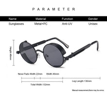 Load image into Gallery viewer, Classic Gothic Steampunk Sunglasses Women Brand Designer Vintage Round Metal Frame Sun Glasses Female Male High Quality UV400