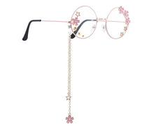 Load image into Gallery viewer, Cute Sakura Pendant Clear Optical Glasses Frame Women Round Girls Retro Eyeglasses Gothic Handmade Eyewear Glass Oculos De Gafas