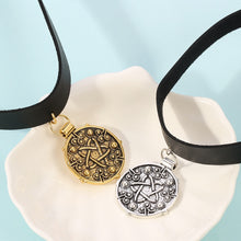 Carica l&#39;immagine nel visualizzatore di Gallery, Yennefer Black Leather Choker Wild Hunt Game Cosplay Medallion Pendant For Women Hip-hop Charm Necklace Clavicle Cool Jewelry