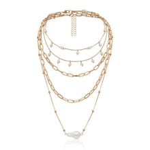 Load image into Gallery viewer, Bohemian Multi Layer Imitation Pearl Tassel Choker Necklace Collar Statement Pendant Necklace for Women Jewelry