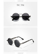 Load image into Gallery viewer, High Quality Gothic Steampunk Sunglasses Polarized Men Women Brand Designer Vintage Round Metal Frame Sun Glasses