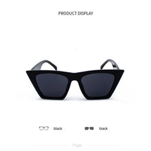 Carica l&#39;immagine nel visualizzatore di Gallery, New Woman Men Occhiali da sole Cat Eye con montatura grande Occhiali quadrati personalizzati Occhi di gatto colorati Occhiali alla moda Occhiali retrò versatili UV400 