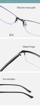 Carica l&#39;immagine nel visualizzatore di Gallery, Women Half frame Finished Myopia Glasses Lady Anti-blue light Prescription glasses Men Business Nearsighted Eyewear -1.5-2.0-2.5