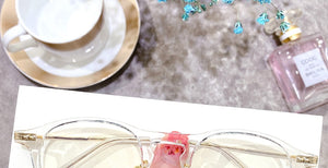 Transparent Clear Optical Glasses Frame Women Retro Round Anti Blue Light Eyeglasses Frame Prescription Myopia Eyewear Frame