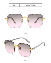 Carica l'immagine nel visualizzatore di Gallery, 2022 Occhiali da sole quadrati senza montatura Donne Designer di marca di lusso Occhiali rossi estivi Occhiali da sole moda per uomo UV400 Shades Oculos 