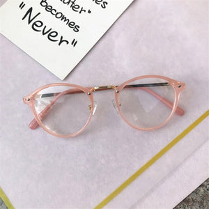 Round Glasses Frames Men Women Vintage Transparent Optical Eyeglasses Frames Black Pink Clear Lens Spectacles Eyewear