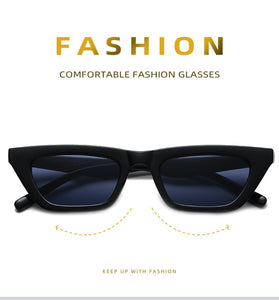 vintage Black Rectangle Shades Sun Glasses For Women Fashion 2022 New Fashion Small Square Sunglasses Woman Luxury Brand UV400
