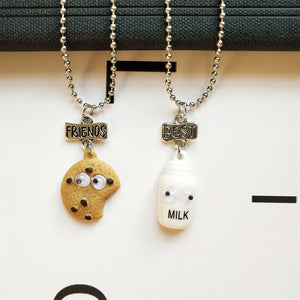 Fashion Best Friends Honey Love Couple Pendant Necklace 2 Pcs/ Set Rainbow Broken Heart BFF Good Friends Friendship Jewelry Gift