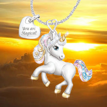 Load image into Gallery viewer, Cute Rainbow Unicorn Necklace Fashion Cartoon Animal Necklaces for Kids Children Heart Statement Jewelry Gifts 2020 New