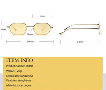 Load image into Gallery viewer, Women Retro Classic Small polygon Sunglasses Men Luxury Vintage Black Mirrors Colour transparent lens Sun Glasses UV400