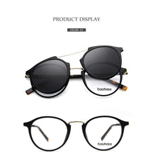 Load image into Gallery viewer, Ultem Vintage Round Eyeglasses Women Men Polarized Sunglasses Magnetic Clip On Glasses Optical Compute