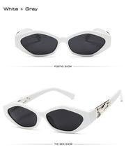 Load image into Gallery viewer, Retro Small Frame Polygon Cat Eyes Women Sunglasses Brand Designer Fashion Cheetah Decoration Ladies Sun Glasses UV400