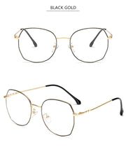 Load image into Gallery viewer, Transparent Glasses Frames Women Retro Oversized Optical  Eyeglasses Female Fashion Irregular Metal Myopia Frame