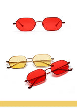 Load image into Gallery viewer, Women Retro Classic Small polygon Sunglasses Men Luxury Vintage Black Mirrors Colour transparent lens Sun Glasses UV400