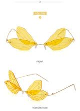 Load image into Gallery viewer, Dragonfly Sunglasses Women 2022 Fashion Brand Retro Steam punk Frameless Sun Glasses For Woman Girls Shades Oculos