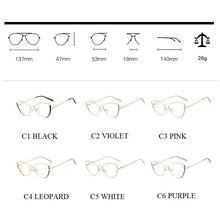 Load image into Gallery viewer, Fashion Vintage Metal Anti-blue Glasses Frame Women Brand Designer Transparent Eyeglasses Female Spectacles Oculos Feminino