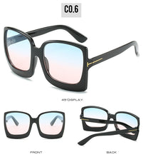 Load image into Gallery viewer, New Fashion Oversized Women Sunglasses Brand Designer Plastic Female Big Frame Gradient Sun Glasses UV400 gafas de sol mujer