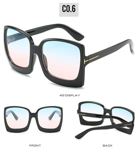 New Fashion Oversized Women Sunglasses Brand Designer Plastic Female Big Frame Gradient Sun Glasses UV400 gafas de sol mujer